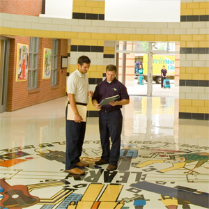 ServiceMaster janitorial services technician in Carroll County Maryland school